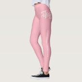 Persoonlijke Trainer | Roze & Witte Gepersonalisee Leggings (Links)