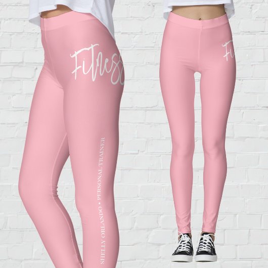 Persoonlijke Trainer | Roze & Witte Gepersonalisee Leggings