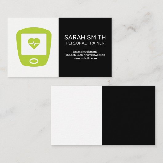 Persoonlijke trainer | Sensor voor hartmonitor Visitekaartje (Voorkant / Achterkant)
