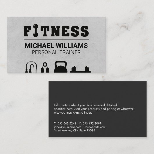 Persoonlijke Trainer | Trainingsapparatuur | Fitne Visitekaartje (Voorkant / Achterkant)