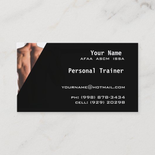 Persoonlijke trainer visitekaartje (Voorkant)