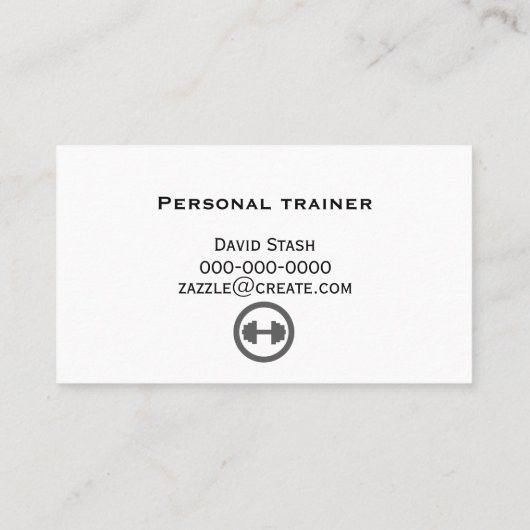 Persoonlijke trainer visitekaartje (Achterkant)