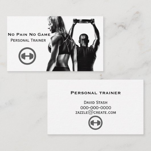 Persoonlijke trainer visitekaartje (Voorkant / Achterkant)
