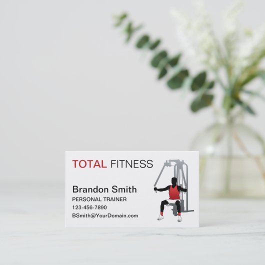 Persoonlijke trainer visitekaartje (Staand voorkant)