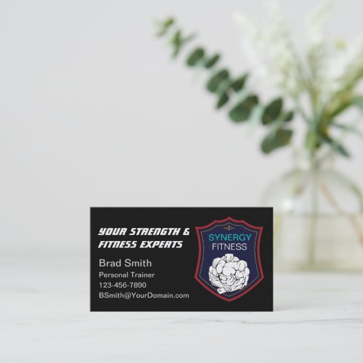 Persoonlijke trainer visitekaartje (Staand voorkant)