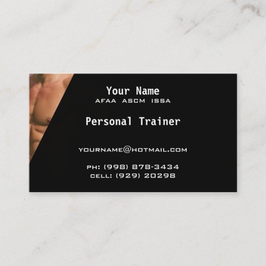 Persoonlijke trainer visitekaartje (Voorkant)