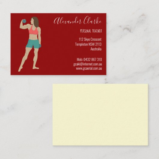 Persoonlijke trainer visitekaartje (Voorkant / Achterkant)