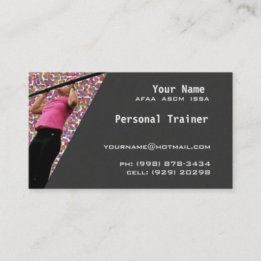 Persoonlijke trainer visitekaartje (Voorkant)