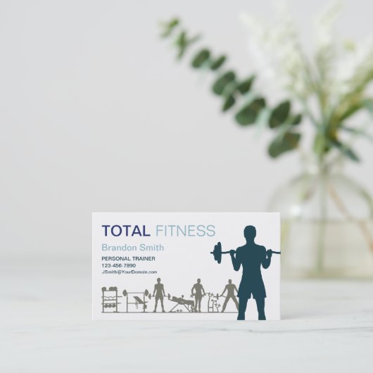 Persoonlijke trainer visitekaartje (Staand voorkant)