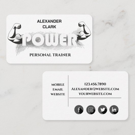 Persoonlijke trainer visitekaartje (Voorkant / Achterkant)