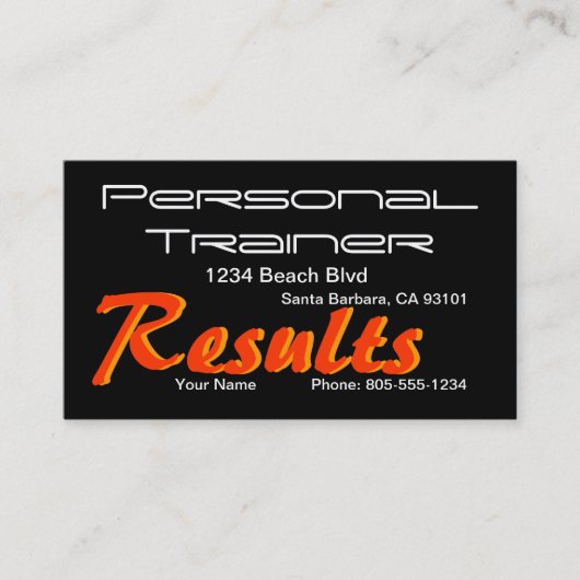 Persoonlijke trainer visitekaartje (Voorkant)