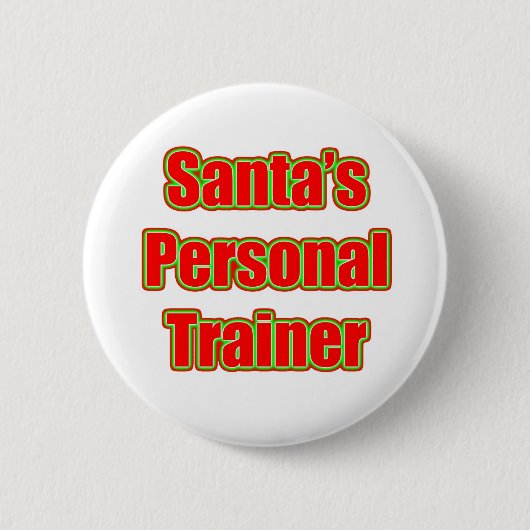 Persoonlijke trainer voor de kerstman ronde button 5,7 cm (Voorkant)