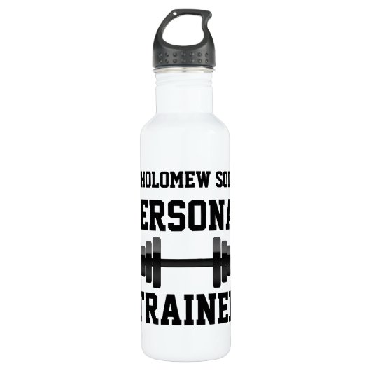 Persoonlijke trainer waterfles, persoonlijke naam waterfles  (Voorkant)
