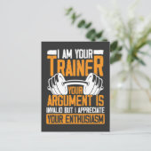 Persoonlijke trainer werkout Citaat Fungerend Wein Briefkaart (Staand voorkant)