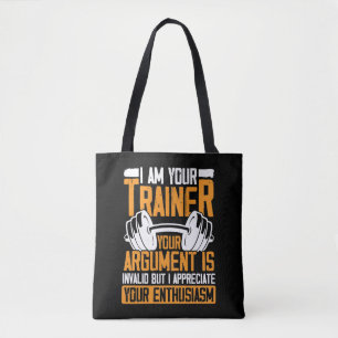Persoonlijke trainer werkout Citaat Fungerend Wein Tote Bag
