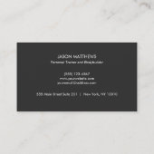 Persoonlijke trainer White Dumbbell Logo Fitness Visitekaartje (Achterkant)