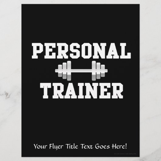 Persoonlijke trainer Zwart-wit Dumbell-training Flyer (Voorkant)