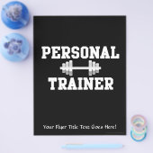 Persoonlijke trainer Zwart-wit Dumbell-training Flyer (Enkel)