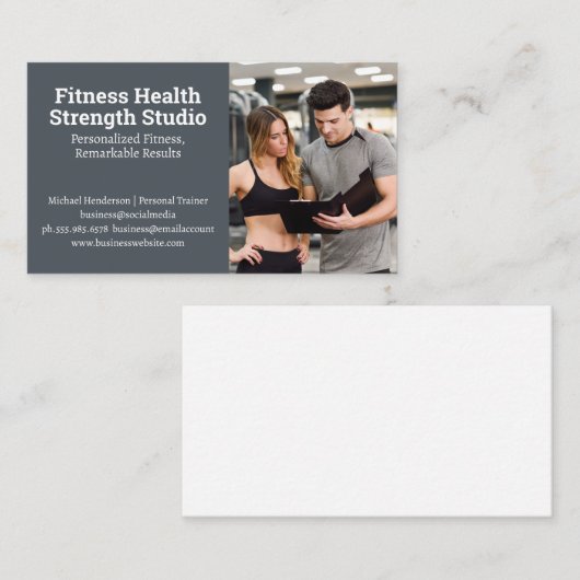 Persoonlijke training gaat over de resultaten van  visitekaartje (Voorkant / Achterkant)