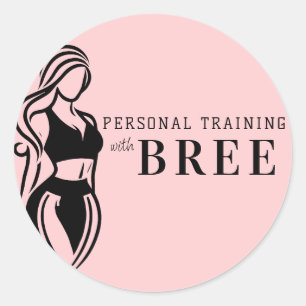 Persoonlijke training vrouwelijke fitnes minimalis ronde sticker