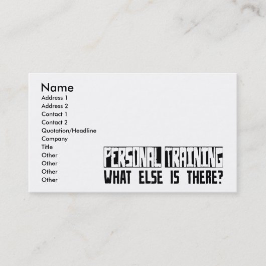 Persoonlijke training wat er nog meer is? visitekaartje (Voorkant)