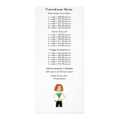 Persoonlijke trainingsbrochure met tarieven reclamekaart (Achterkant)