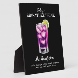Persoonlijke Transfusie Cocktail Bar Drink Sign Fotoplaat