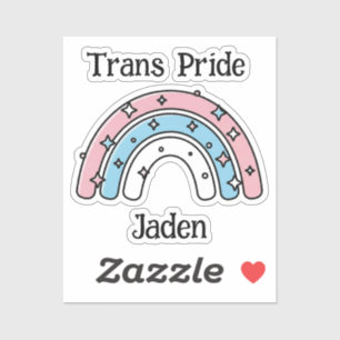 Persoonlijke Transgender Regenboog   LGBTQIA+  Sticker