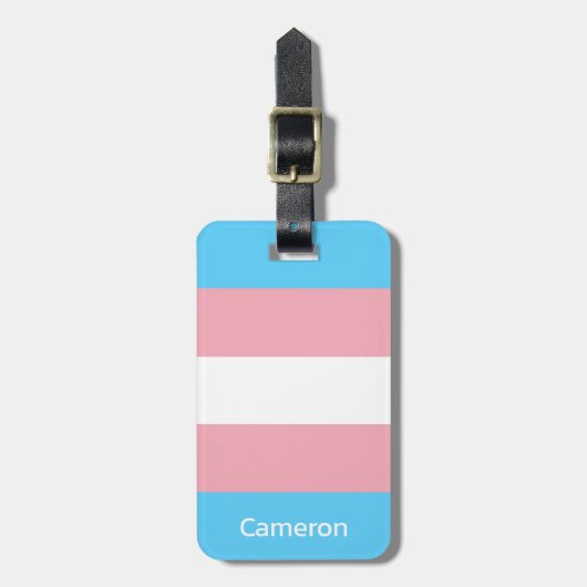 Persoonlijke transgender vlag bagagelabel (Voorkant verticaal)