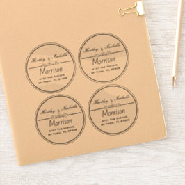 Persoonlijke transparante vinyl ronde adreslabels sticker