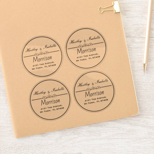 Persoonlijke transparante vinyl ronde adreslabels sticker (Notitieboek)