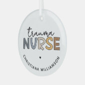 Persoonlijke trauma-zuster Trauma-zustende cadeaut Glas Ornament (Voorkant links)