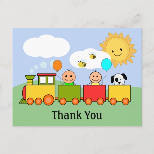 Persoonlijke Trein Met Dank Je Briefkaart (Voorkant)