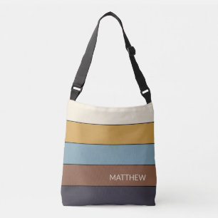 Persoonlijke trendy kleurrijke strepen kunst crossbody tas