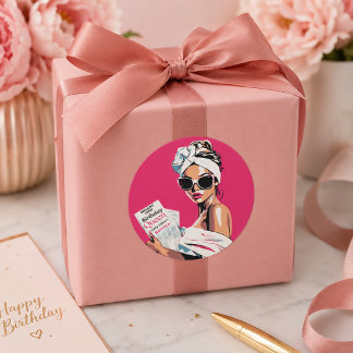 Persoonlijke Trendy Verjaardags Koningin Ronde Sticker
