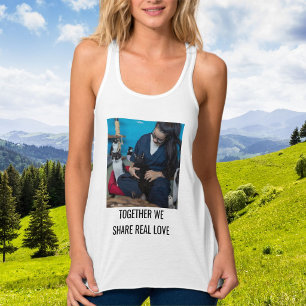 Persoonlijke trendy witte kat moeder familie huisd tanktop