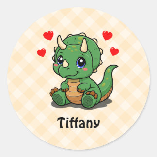 Persoonlijke Triceratops Dinosaurus Stickers