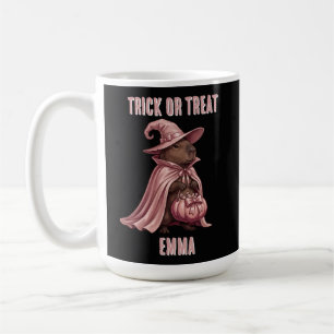 Persoonlijke Trick or Treat Capybara Heksencape Koffiemok