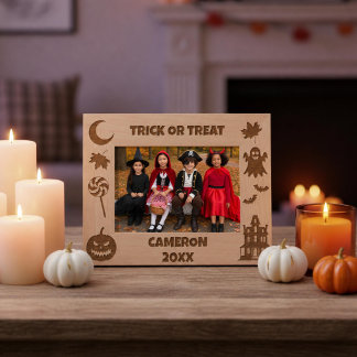 Persoonlijke Trick Or Treat Halloween Gegraveerde Lijstjes