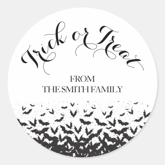 Persoonlijke Trick or treat Halloween Ronde Sticker (Voorkant)