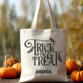 Persoonlijke Trick or treat Halloween Tote Bag