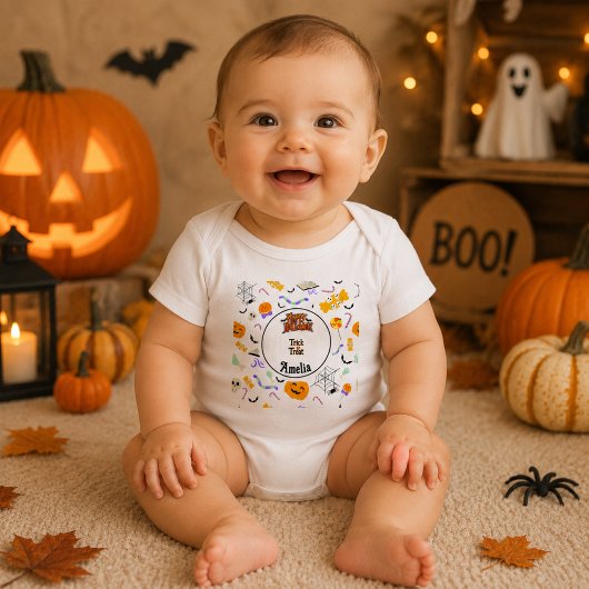 Persoonlijke 'Trick or Treat' Mopshagedis Hallowee Romper