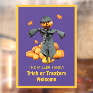 Persoonlijke 'Trick or Treaters Welcome' Raamsticker