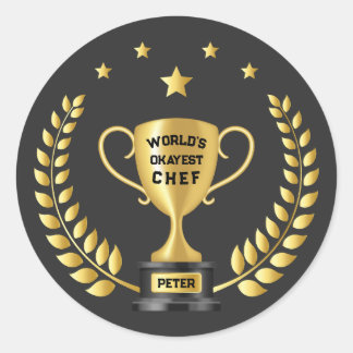 Persoonlijke Trofee voor de Werelds Okéste Chef Ronde Sticker