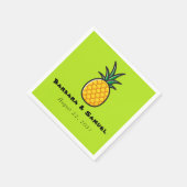 Persoonlijke tropische ananas bruiloft servetten (Hoek)