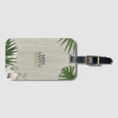 Persoonlijke Tropische Bladeren Aangepaste Naam en Bagagelabel (Voorkant (horizontaal))