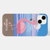 Persoonlijke tropische eilanden Flamingo Case-Mate iPhone Case (Achterkant (horizontaal))