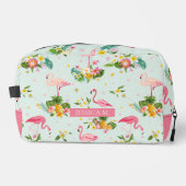 Persoonlijke Tropische Flamingo Roze Strand Vibes Toilettasje (Voorkant)