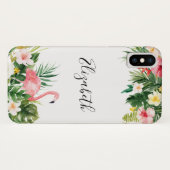 Persoonlijke tropische Floral Flamingo Case-Mate iPhone Case (Achterkant (horizontaal))