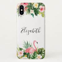Persoonlijke tropische Floral Flamingo